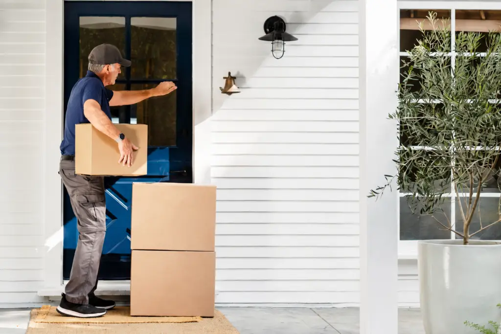 Man delivers large parcels to home